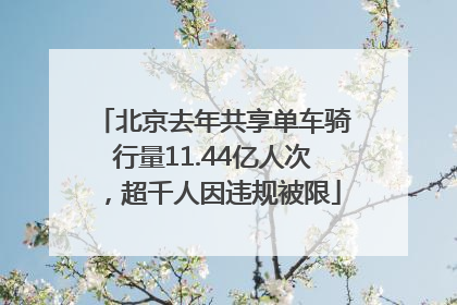 北京去年共享单车骑行量11.44亿人次，超千人因违规被限