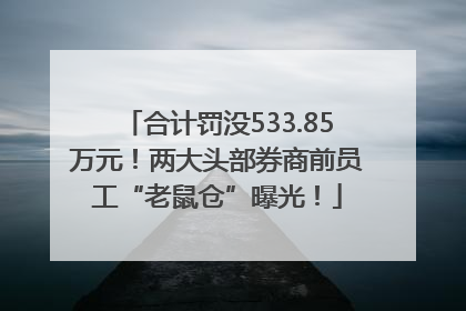 合计罚没533.85万元！两大头部券商前员工“老鼠仓”曝光！