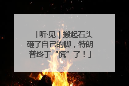 听·见｜搬起石头砸了自己的脚，特朗普终于“慌”了！