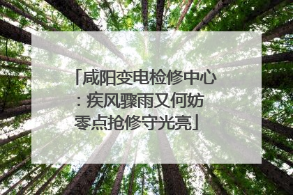 咸阳变电检修中心：疾风骤雨又何妨 零点抢修守光亮