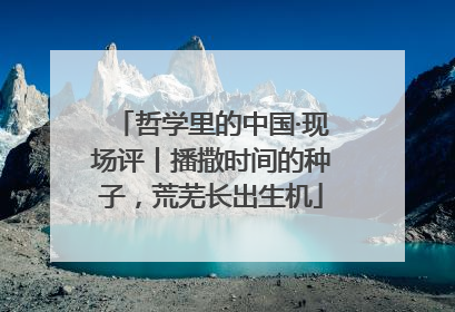 哲学里的中国·现场评丨播撒时间的种子，荒芜长出生机