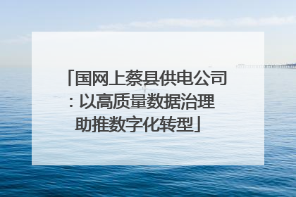 国网上蔡县供电公司：以高质量数据治理 助推数字化转型