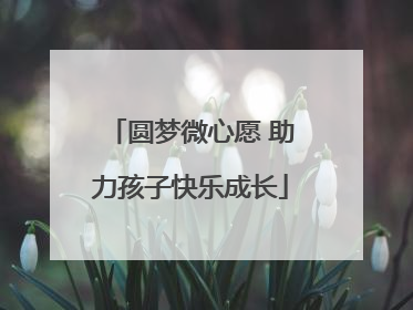 圆梦微心愿 助力孩子快乐成长
