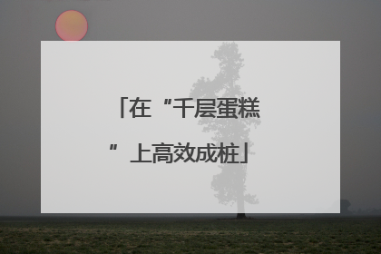 在“千层蛋糕”上高效成桩