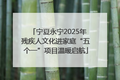 宁夏永宁2025年残疾人文化进家庭“五个一”项目温暖启航