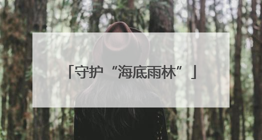 守护“海底雨林”
