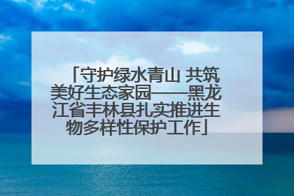 守护绿水青山 共筑美好生态家园——黑龙江省丰林县扎实推进生物多样性保护工作