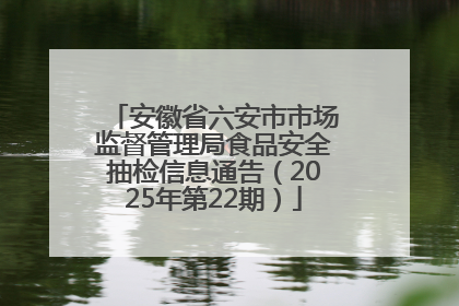 安徽省六安市市场监督管理局食品安全抽检信息通告（2025年第22期）