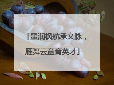 墨润枫航承文脉，雁舞云章育英才