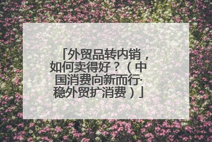 外贸品转内销，如何卖得好？（中国消费向新而行·稳外贸扩消费）