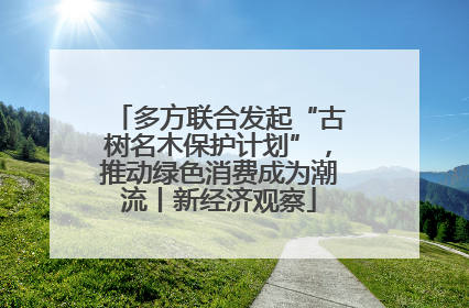 多方联合发起“古树名木保护计划”，推动绿色消费成为潮流丨新经济观察