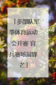 多部队军事体育运动会开赛 官兵赛场展锋芒