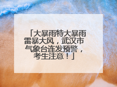 大暴雨特大暴雨雷暴大风，武汉市气象台连发预警，考生注意！