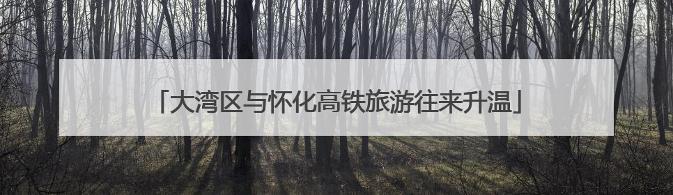 大湾区与怀化高铁旅游往来升温