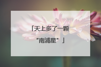 天上多了一颗“南浦星”