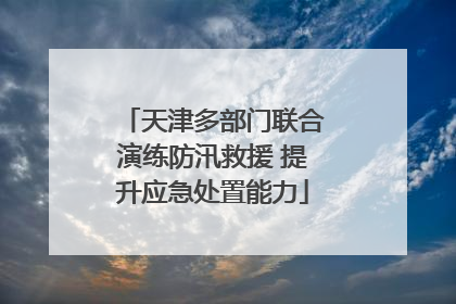 天津多部门联合演练防汛救援 提升应急处置能力