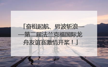 奋楫起航、劈波斩浪——第二届法兰克福国际龙舟友谊赛激情开桨！