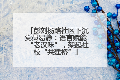 彭刘杨路社区下沉党员易静：语言赋能“老汉味”，架起社校“共建桥”