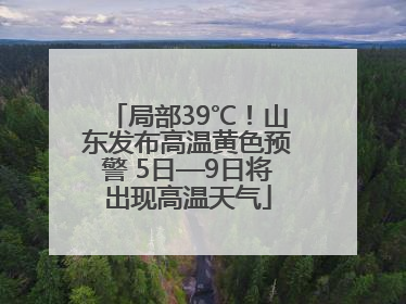 局部39℃！山东发布高温黄色预警 5日—9日将出现高温天气