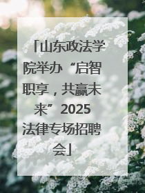 山东政法学院举办“启智职享，共赢未来”2025法律专场招聘会
