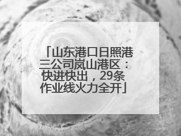 山东港口日照港三公司岚山港区：快进快出，29条作业线火力全开