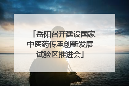 岳阳召开建设国家中医药传承创新发展试验区推进会