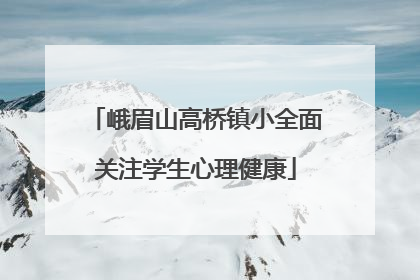 峨眉山高桥镇小全面关注学生心理健康