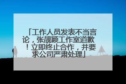 工作人员发表不当言论，张靓颖工作室道歉！立即终止合作，并要求公司严肃处理