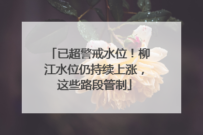已超警戒水位！柳江水位仍持续上涨，这些路段管制