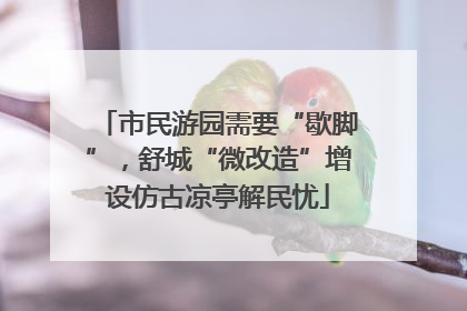 市民游园需要“歇脚”，舒城“微改造”增设仿古凉亭解民忧
