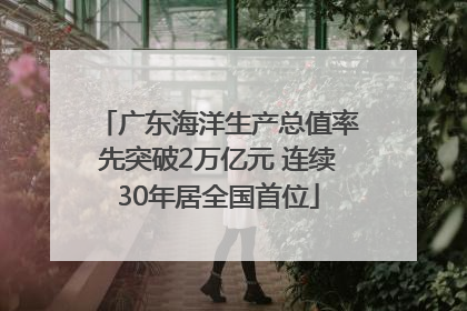 广东海洋生产总值率先突破2万亿元 连续30年居全国首位