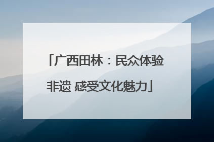 广西田林：民众体验非遗 感受文化魅力