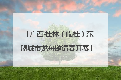 广西·桂林（临桂）东盟城市龙舟邀请赛开赛