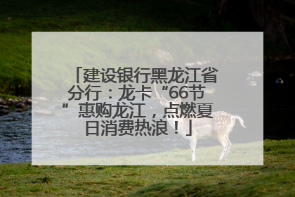 建设银行黑龙江省分行：龙卡“66节”惠购龙江，点燃夏日消费热浪！