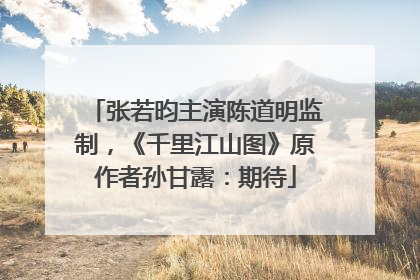 张若昀主演陈道明监制，《千里江山图》原作者孙甘露：期待