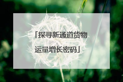 探寻新通道货物运量增长密码