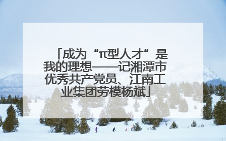 成为“π型人才”是我的理想——记湘潭市优秀共产党员、江南工业集团劳模杨斌