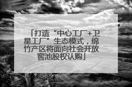打造“中心工厂+卫星工厂”生态模式，绵竹产区将面向社会开放窖池股权认购