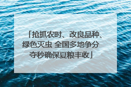 抢抓农时、改良品种、绿色灭虫 全国多地争分夺秒确保夏粮丰收