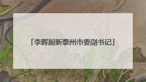 李晖履新泰州市委副书记