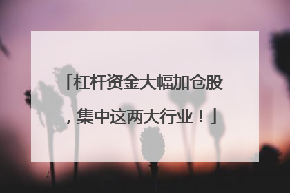 杠杆资金大幅加仓股，集中这两大行业！