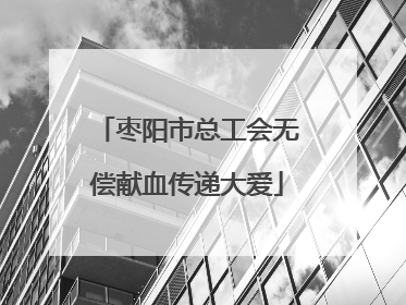 枣阳市总工会无偿献血传递大爱