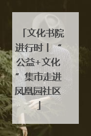 文化书院进行时丨“公益+文化”集市走进凤凰园社区