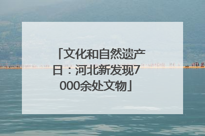 文化和自然遗产日：河北新发现7000余处文物