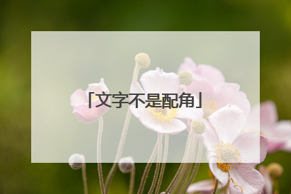 文字不是配角