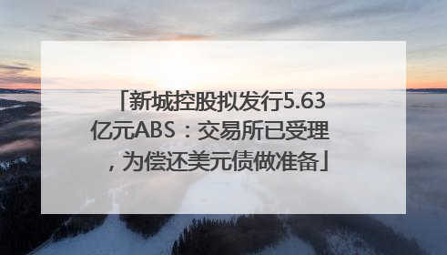 新城控股拟发行5.63亿元ABS：交易所已受理，为偿还美元债做准备