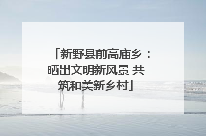 新野县前高庙乡：晒出文明新风景 共筑和美新乡村
