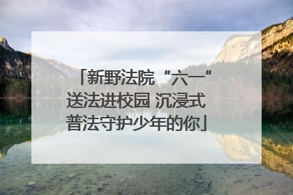 新野法院“六一”送法进校园 沉浸式普法守护少年的你