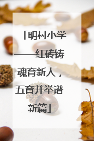 明村小学——红砖铸魂育新人，五育并举谱新篇