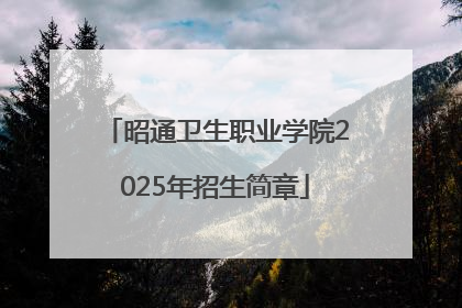 昭通卫生职业学院2025年招生简章